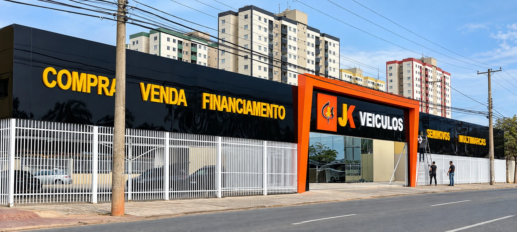 Fachada da JK Veículos, registro do portfólio da RD