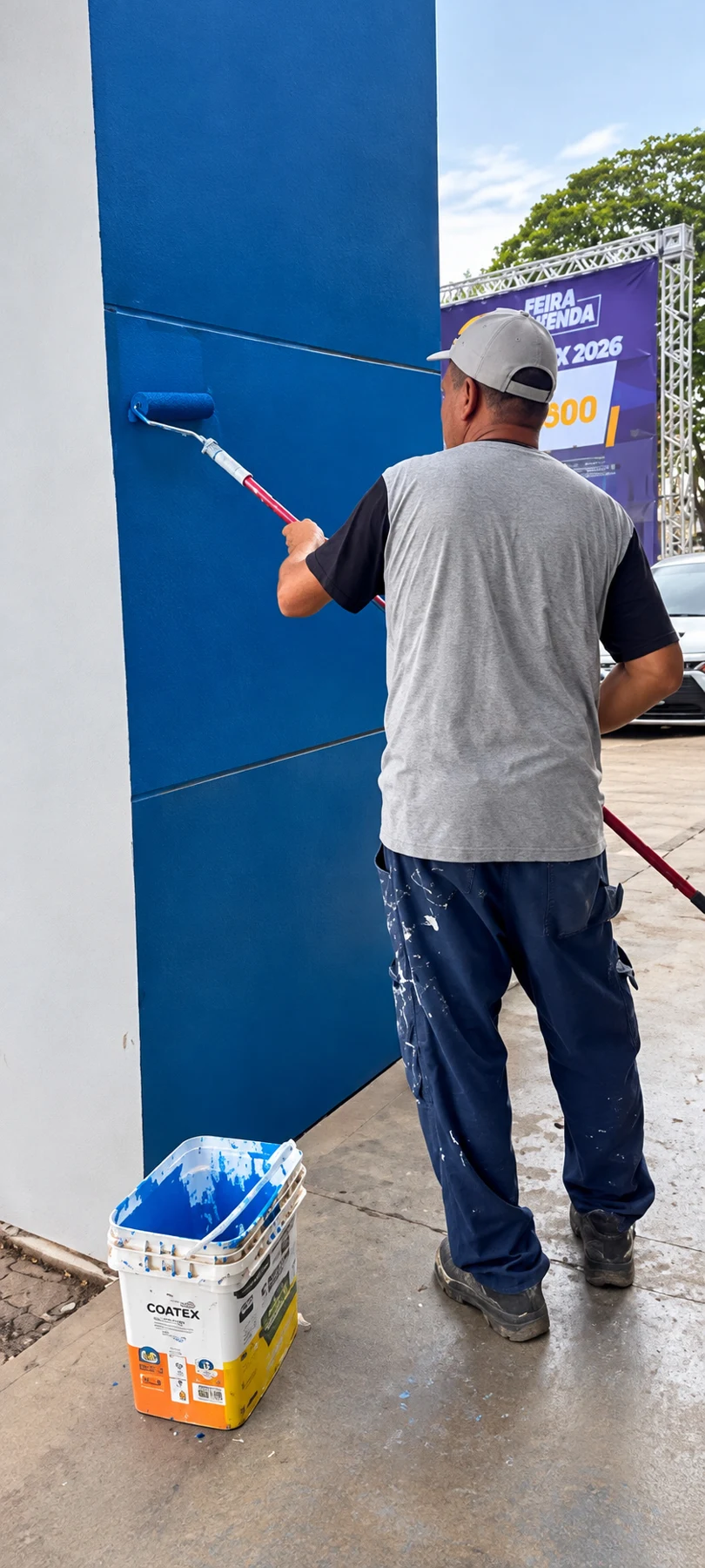 Pintura de fachada em execução